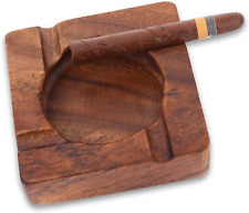 Cool Cigar Ashtrays for Outdoor or Indoor Friygardcn Square Wooden Cigar Ashtray picture