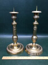 Two Similar Vintage Frederick Cooper Chicago Brass Candlesticks Candle Holders picture