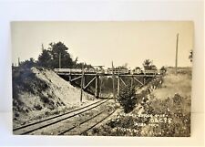 RPPC Alba Michigan D&C Railroad Highway Bridge Early 1900's Antique Postcard picture