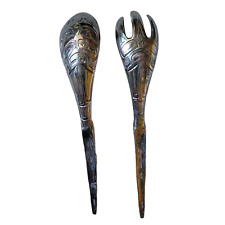 Boma Pewter Spoon And Fork Ladle Set Totem Design First Nations Made In Canada. picture