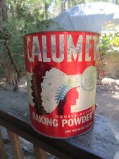 VINTAGE CALUMET DOUBLE-ACTING BAKING POWDER - Large 10 lb. Tin picture