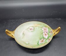 Antique Royal Austria Porcelain Trinket Dish Hand Painted  Flowers Handle Signed picture