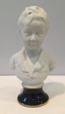 VTG  Limoges  White Porcelain Bust Of Boy Cobalt Gold Base Signed France picture