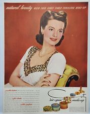 1942 Coty Cosmetics Make Up Carmel Fitzgerald Vintage Print Ad Man Cave Art Deco picture
