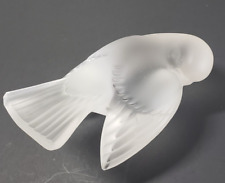 Lalique Crystal Sparrow Frosted Satin Signed 