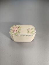 Vintage Ceramic Heart Rose Trinket Jewelry Box, Coquette, Lolita, Balletcore picture