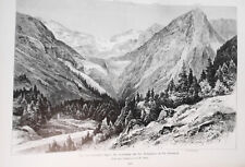 Aus den Bayrischen Alpen, von  M. Kuhn -- 1886 -- Original antique print. 16x11