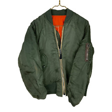 Vintage Us Military Ma-1 Bomber Jacket Size Small Green Reversible picture