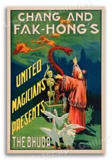 1930s “Hong’s The Bhuda” Vintage Style Oriental Magic Poster - 16x24 picture