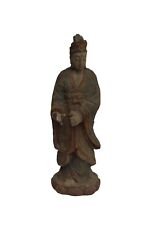 Chinese Rustic Distressed Finish Wood Kwan Yin Bodhisattva Statue cs4040 picture