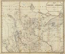 1849 Map of Territory of Minnesota | route of the expedition to Red River | Vint picture