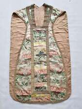 Antique 19thC French Brocade Church Priest Vestment Chasuble 111x67cm picture