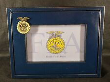 FFA Wood Picture Frame Symbol 6” X 4” Picture Opening Blue With Metal Badge Rare picture