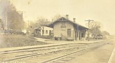 Postcard Real Photo Railroad Station Railway Canton Pennsylvania 1907 picture
