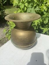 VINTAGE UNION PACIFIC RAILROAD SPITTOON, BRASS, DOUBLE SIDED EMBOSSED LOCOMOTIVE picture