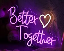 Custom LED Neon Sign Light Better Together 🧡 Wedding Party Decor Gift 50cm picture