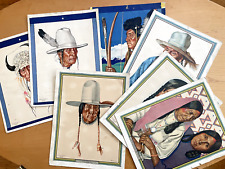 7 Winold Reiss Vintage Glacier Park Prints Native American Indian Portraits 30's picture