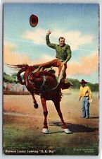 Cowboy Western Rodeo~Herman Linder Leave HK Boy~Doubleday Linen PM 1945 Postcard picture