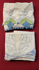VINTAGE HANDMADE EMBROIDERED PILLOWCASES-2 DIFFERENT NR picture