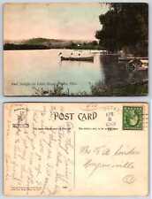 Foster Ohio BOATING LITTLE MIAMI RIVER Hand Tinted 1913 Postcard N190 picture