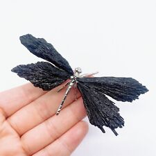 2PCS Natural Black Kyanite Dragonfly Crystal Quartz Stone Gemstone Figurine picture