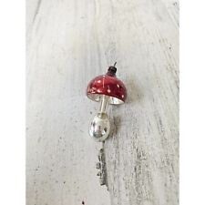 Vintage Mercury glass mushroom mini ornament Xmas tree red picture