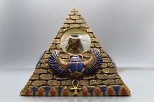 New Vintage 1997 Vandor Plaster Egyptian Pyramid Water Globe King Scarab Decor picture