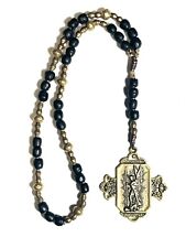 Exquisite St. Michael The Archangel Chaplet Black Hand Knotted Rosary San Miguel picture