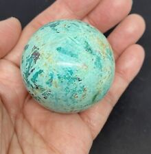 Peruvian  Turquoise With Chrysocolla Inclusions  Stone Sphere 127g 47mm RARE picture