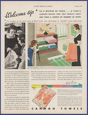 Vintage 1932 CANNON TOWELS Bathroom Art Décor Ephemera 30's Print Ad picture
