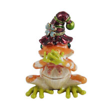 Speak No Evil Jester Frog Trinket Box Bejeweled Collectible Keepsake Whimsical picture