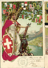 PC CPA SWITZERLAND, PROPAGANDA, COAT OF ARMS, EMBOSSED Postcard (b16601) picture