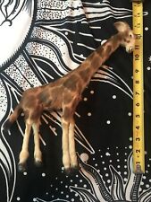 Vintage African Giraffe with Real Fur Wrapping, Standing Tall Figurine Estate picture