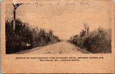 Postcard GA Darien/Brunswick, Dixie Highway Over Altamaha Delta, Shell Road  Z2 picture