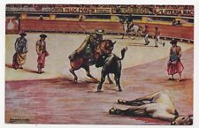 Bullfighting  Action Shot Salvador Carreno Mexico Unposted Postcard picture