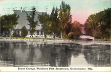 Island Cottage Waldheim Park Sanatorium Oconomowoc WI Divided Postcard c1910 picture