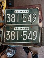 1966 Massachusetts License Plate Pair 381-549 picture