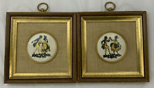 Vintage B&S Creations Porcelain “Victorian Couple” Framed Silhouettes, Set Of 2 picture