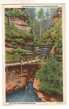 Wisconsin Dells River Clifffs of Witches Gulch  Vintage Postcard picture