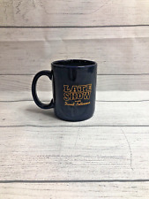 Late Show with David Letterman Coffee Cup Navy Cobalt Blue Mug Two-Sided Vintage picture