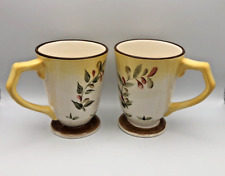 BETTER HOMES AND GARDENS TUSCAN RETREAT FOOTED COFFEE MUGS 13 oz EUC (Set of 2) picture