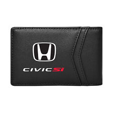 Honda Civic Si Black PU Leather Slim RFID Resistant Bi-fold Men Wallet picture