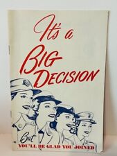 WW2 Recruiting Journal Pamphlet Home Front WWII Big Decision WAC Women Navy BC6 picture