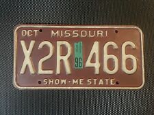 MISSOURI LICENSE PLATE 1996 OCTOBER X2R 466 picture