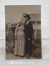 Antique Photo Farmhouse Family Solemn Grandmother and Grandson Oklahoma c1910s picture