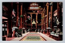 Glacier Park MT-Montana, Glacier Park Hotel Lobby, Advertising, Vintage Postcard picture