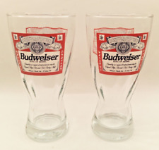 VTG Set 2 Budweiser Beer Official Logo Heavy Bottom Swirl Glasses picture