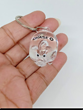 Chase Bank Pig Keychain Banking Advertising Logo Keyring Clear Acrylic NOS picture