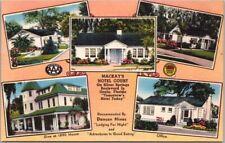 c1950s OCALA, Florida Postcard MACKAY'S HOTEL COURT Silver Springs Blvd. Linen picture