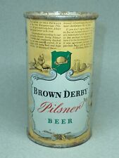 Empty Top Opened 12oz Brown Derby Pilsner Beer Instructional Flat Top picture